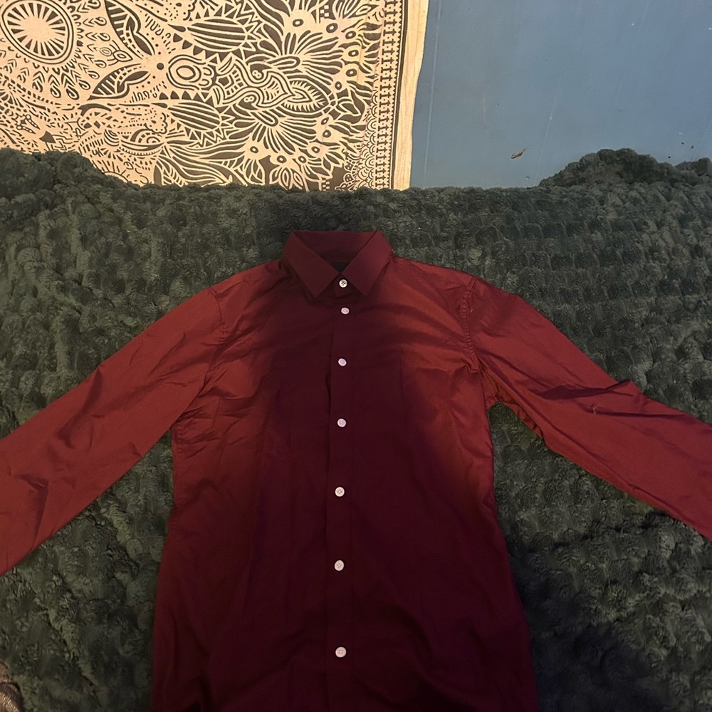 H&M Deep Red Dress Shirt